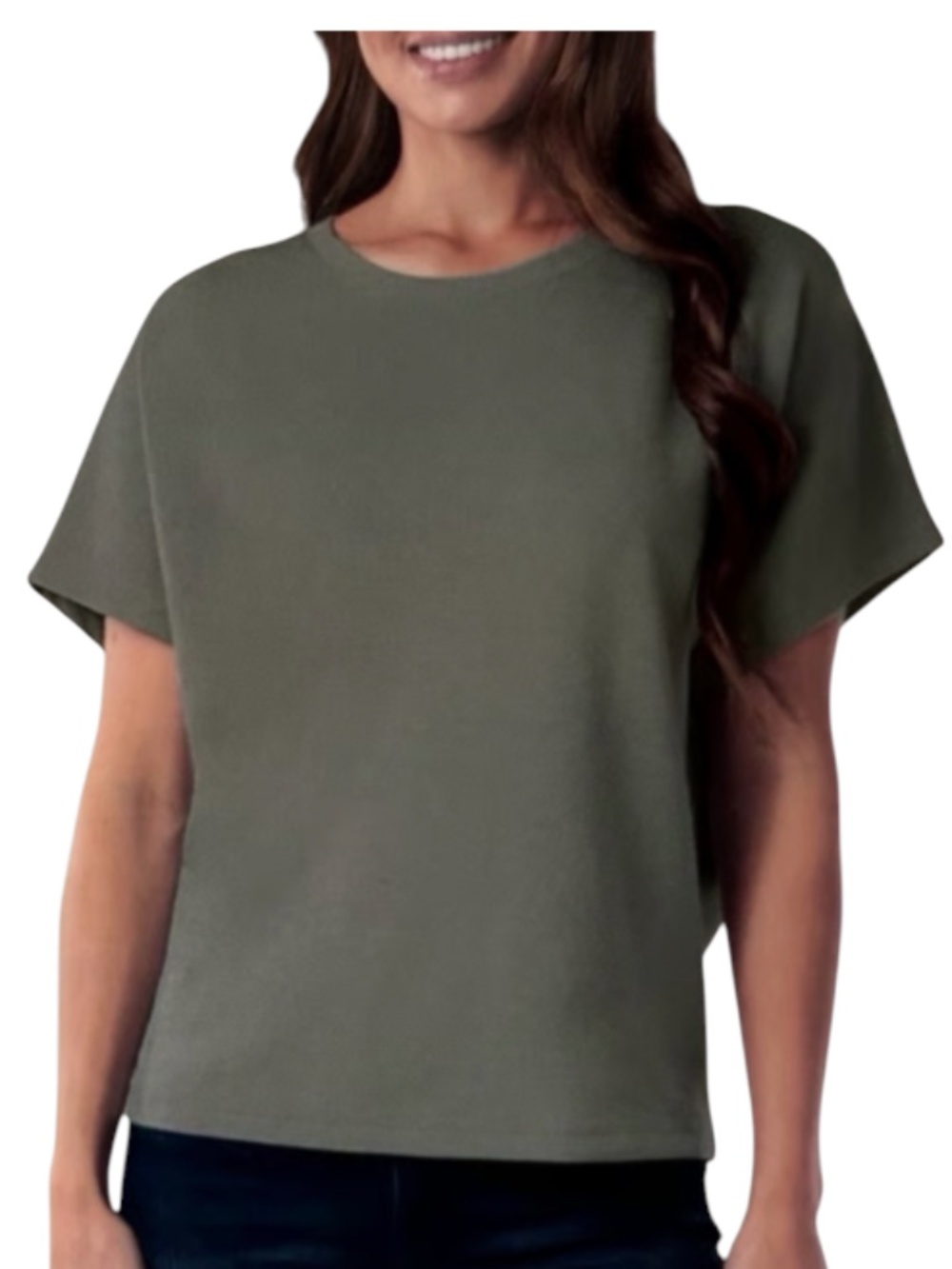 32 Degrees Cool Women's Green Relaxed Fit Short Sleeve Top L